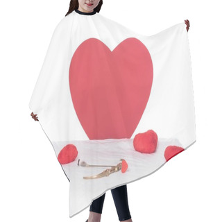 Personality  Heart Pillows, Wings, Bow And Arrow On White Bed Hair Cutting Cape