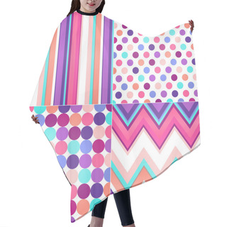 Personality  Seamless Retro Zig Zag, Circle Dots And Stripes Background Hair Cutting Cape