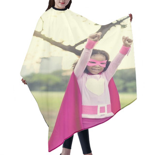 Personality  Superheroes Cheerful Girl Have Fun Hair Cutting Cape