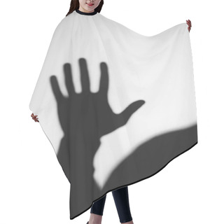 Personality  Strange Blurry Shadow Of Human Hand On Grey Hair Cutting Cape