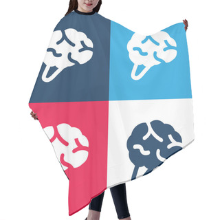 Personality  Brain Blue And Red Four Color Minimal Icon Set Hair Cutting Cape