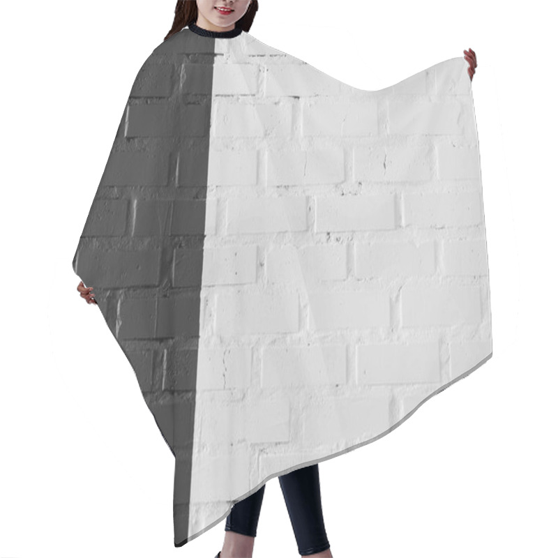 Personality  Black And White Brick Wall  Hair Cutting Cape