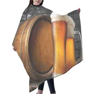Personality  Beer And Wooden Keg Hair Cutting Cape