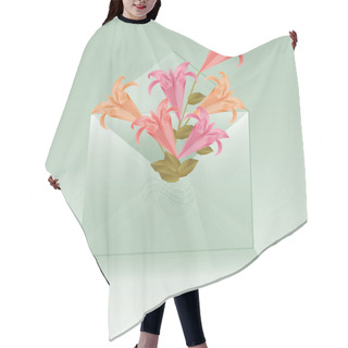 Personality  Open Envelope With Origami Flowers Hair Cutting Cape