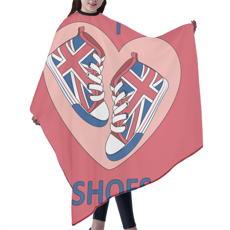 Personality  Vector Background With Shoes. Hair Cutting Cape