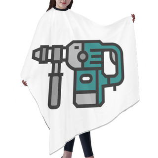 Personality  Rotary Hammer Tool Color Icon Vector Illustration Hair Cutting Cape