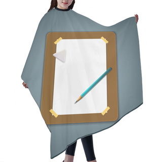 Personality  Blank Open Album With Pencil Hair Cutting Cape