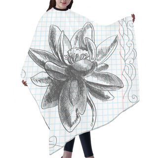 Personality  Vector Hand Drawn Illustration Of A Flower Hair Cutting Cape