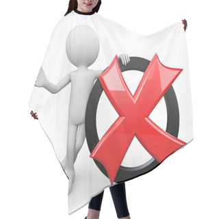 Personality  White 3d Human - Red Cross Symbol Hair Cutting Cape