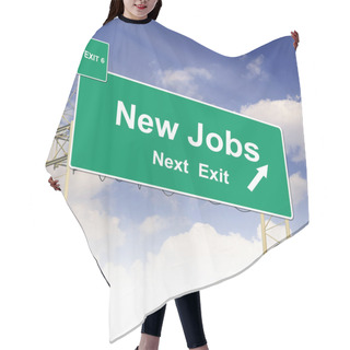 Personality  Road Sign Concept With The Text New Jobs Hair Cutting Cape