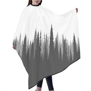 Personality  Hand Drawn Pine Forest. Christmas Banner Template. Hair Cutting Cape
