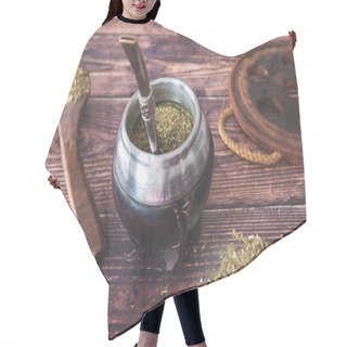 Personality  Traditional Argentinian Hot Beverage Called Mate Hair Cutting Cape
