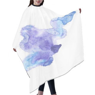 Personality  Abstract Painting With Blue Watercolour Paint Blots On White  Hair Cutting Cape