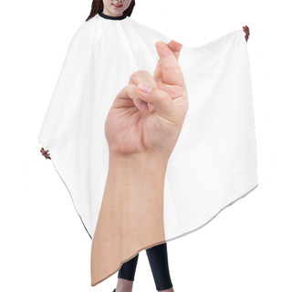 Personality  Finger Crossed Hand Sign Hair Cutting Cape