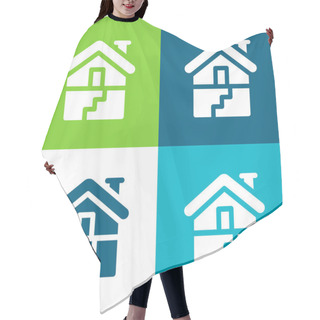 Personality  Basement Flat Four Color Minimal Icon Set Hair Cutting Cape