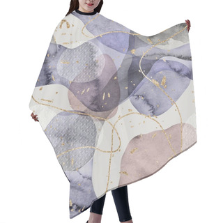 Personality  Seamless Minimalist Abstract Paint And Gold Blobs Hair Cutting Cape