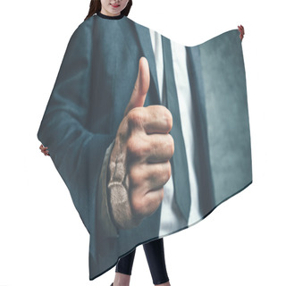 Personality  Gaining Bosses Approval, Businessperson Gesturing Thumb Up Hair Cutting Cape