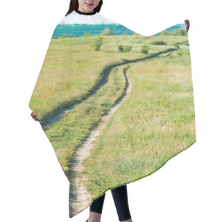 Personality  Scenic View Of Rural Landscape With Path Through Grassy Meadow  Hair Cutting Cape