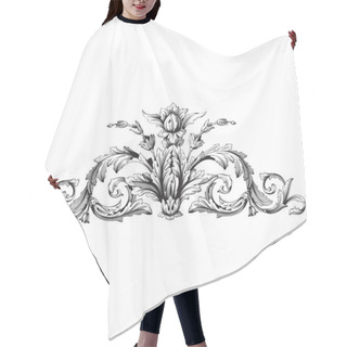 Personality  Vintage Baroque Ornament Vector Hair Cutting Cape