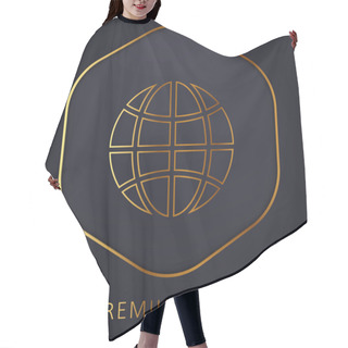 Personality  Black Earth Circle With Thin Grid Golden Line Premium Logo Or Icon Hair Cutting Cape