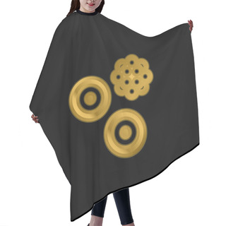 Personality  Blood Cells Gold Plated Metalic Icon Or Logo Vector Hair Cutting Cape
