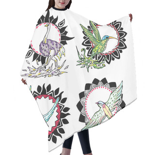 Personality  Totems - Birds With Solar Signs Hair Cutting Cape