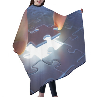 Personality  Puzzle Piece Coming Down Into It's Place Hair Cutting Cape