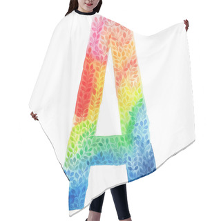 Personality  Letter A Logo, Colorful Watercolor Sign Hair Cutting Cape
