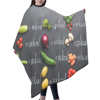 Personality  Fresh Vegetables And Calories Table Hair Cutting Cape