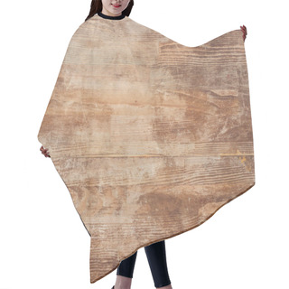Personality  Empty Old Brown Wooden Table Background Hair Cutting Cape