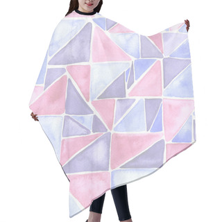 Personality  Watercolor Colorful Hipster Pattern With Triangle Mosaic Hair Cutting Cape