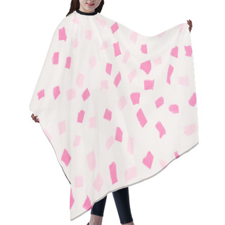 Personality  Top View Of White Texture With Pink Paint Stains For Background Hair Cutting Cape