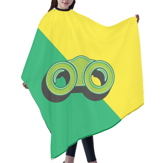 Personality  Binoculars Green And Yellow Modern 3d Vector Icon Logo Hair Cutting Cape