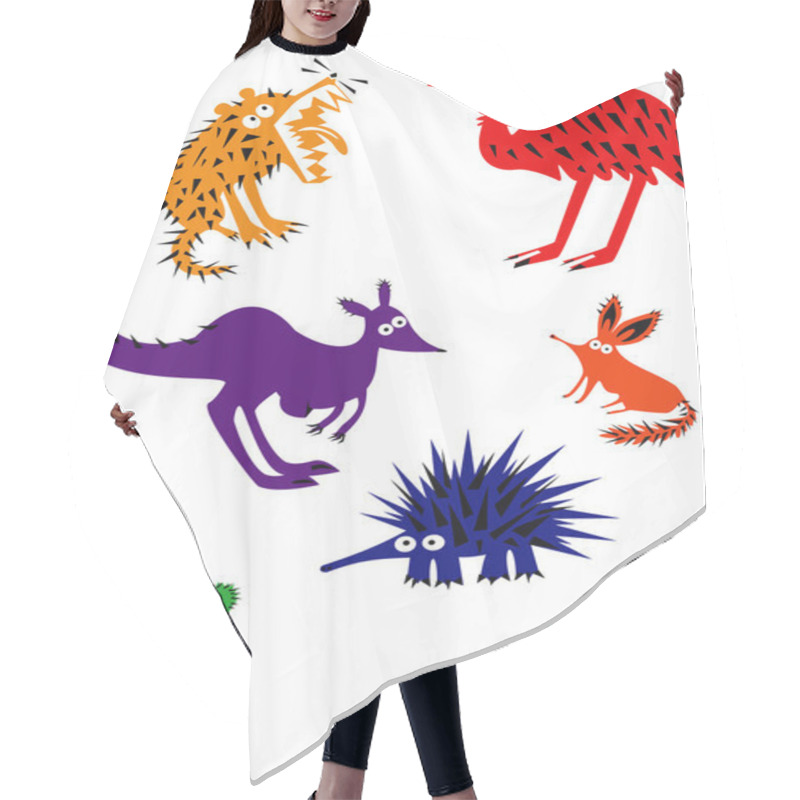 Personality  Set of Funny Australian Animals hair cutting cape