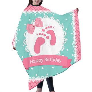 Personality  Baby Arrival Card. Vector Illustration Hair Cutting Cape
