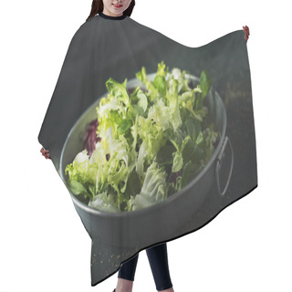 Personality  Mix Of Different Salad Leaves In A Metal Dish Hair Cutting Cape