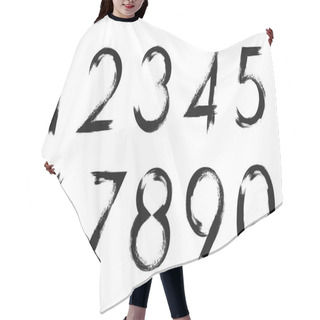 Personality  Set Of Black Grunge Vector Numbers Isolated On A White Background. Hair Cutting Cape