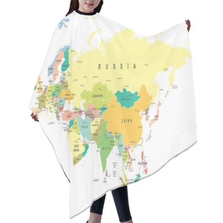 Personality  Eurasia - Map - Illustration. Hair Cutting Cape