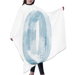 Personality  Icy Numbers Isolated On White Background (Number 0) Hair Cutting Cape