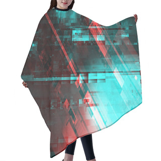 Personality  Modern Technology Background, Cyber Abstract Digital Glitch Illustration With Channel Shift Effect Hair Cutting Cape