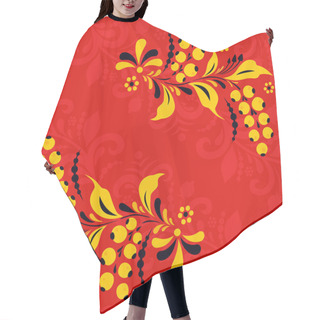Personality  Card With Frame In Style Khokhloma Hair Cutting Cape