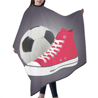 Personality  Football Ball And Shoes Vector Illustration Hair Cutting Cape