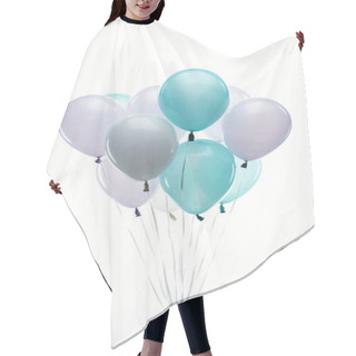 Personality  Colorful Blue, Purple And White Balloons Isolated On White Hair Cutting Cape