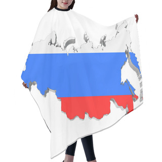 Personality  Map Of Russia In Russian Flag Colors Hair Cutting Cape
