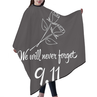 Personality  Patriot Day, Simple Memorial Design Vector Illustration 11 September. USA Accident, World Trade Centre, We Will Never Forget. Hand Draw Style, Simple Doodle. Hair Cutting Cape