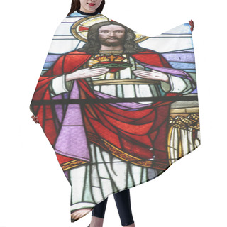 Personality  Sacred Heart Of Jesus, Stained Glass Hair Cutting Cape