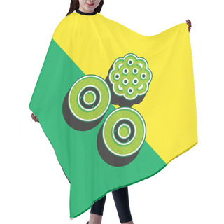 Personality  Blood Cells Green And Yellow Modern 3d Vector Icon Logo Hair Cutting Cape