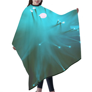 Personality  Top View Of Shine Blue Fiber Optics Background Hair Cutting Cape