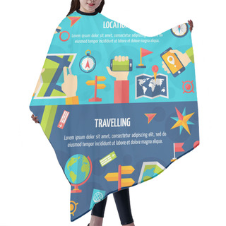 Personality  Location And Traveling Banner Set Hair Cutting Cape