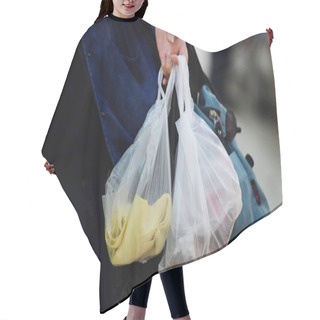 Personality  A Chinese Customer Uses Disposable Bags As She Buys Food At A Free Market In Qingdao City, East Chinas Shandong Province, 28 May 2013 Hair Cutting Cape